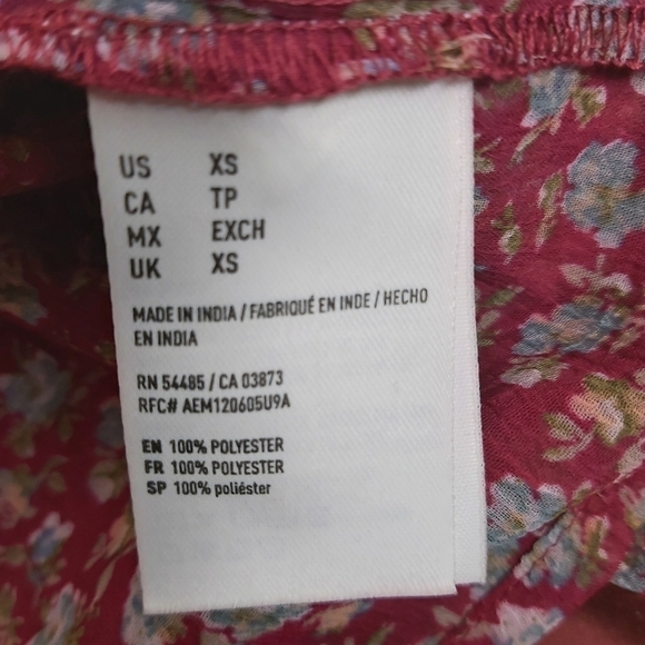 AMERICAN eagle boho floral red tank top - Picture 6 of 11